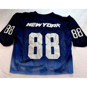Vintage Wasso Sports New York #88 Football Jersey Size M Ombre Blue Mesh Crop
